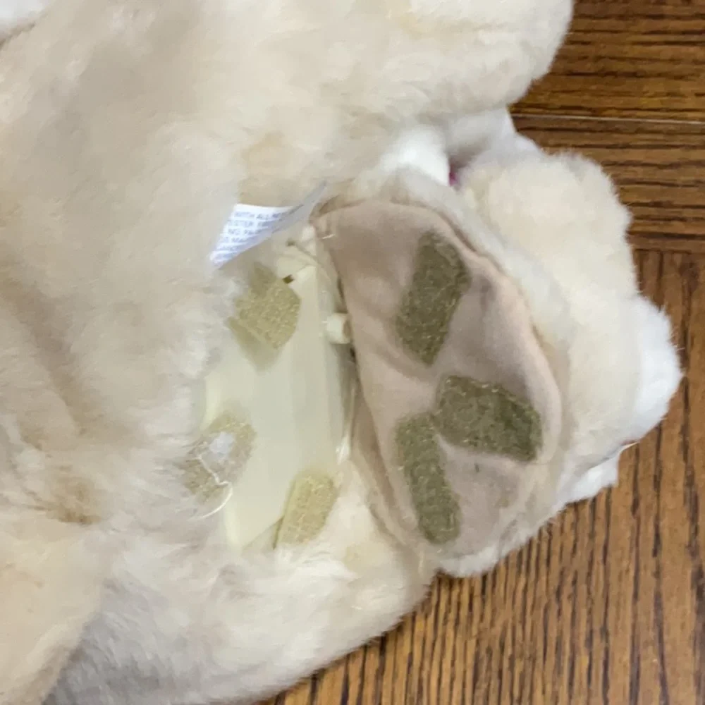 Cream and White Plush Stuffed Talking 3 Bunny Set for Easter
